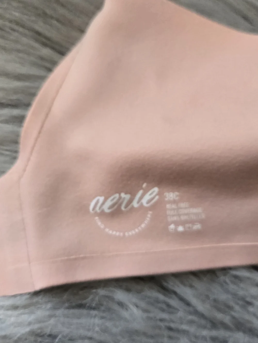 aerie Soft Peach Pink Real Free Full Coverage Lightly Lined Bra - Picture 6 of 12